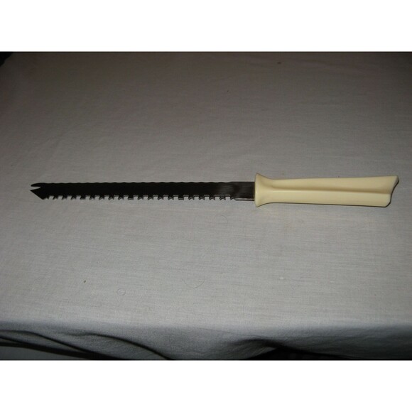 VINTAGE QUIKUT QUIKKLE STAINLESS 15.5" DOUBLE SIDED CARVING BREAD KNIFE SERRATED - Picture 1 of 4